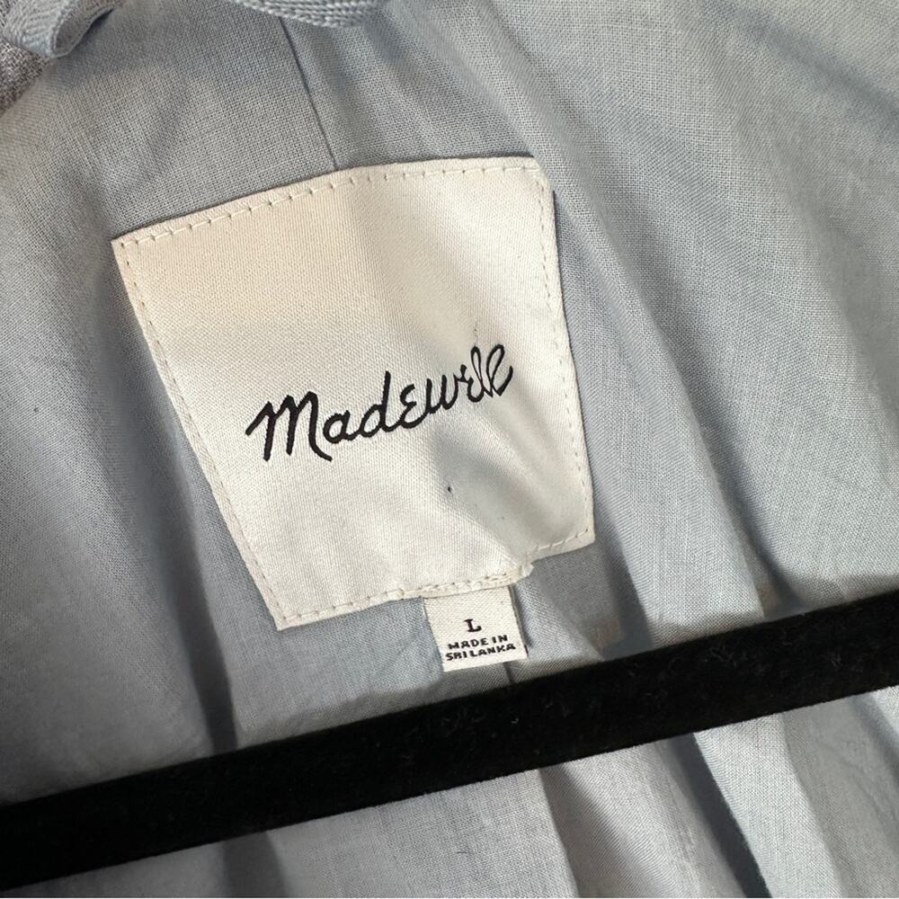 Madewell Cotton-Linen Relaxed Larsen Blazer Windowpane Blue Large - Picture 4 of 10